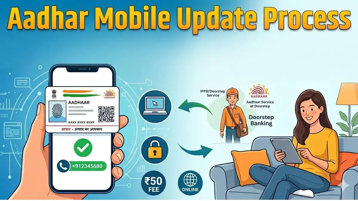 Aadhar Mobile Update Process: अब घर बैठे लिंक करें अपना मोबाइल नंबर, आधार सेंटर के चक्कर काटने की छुट्टी! 1 Aadhar Mobile Update Process