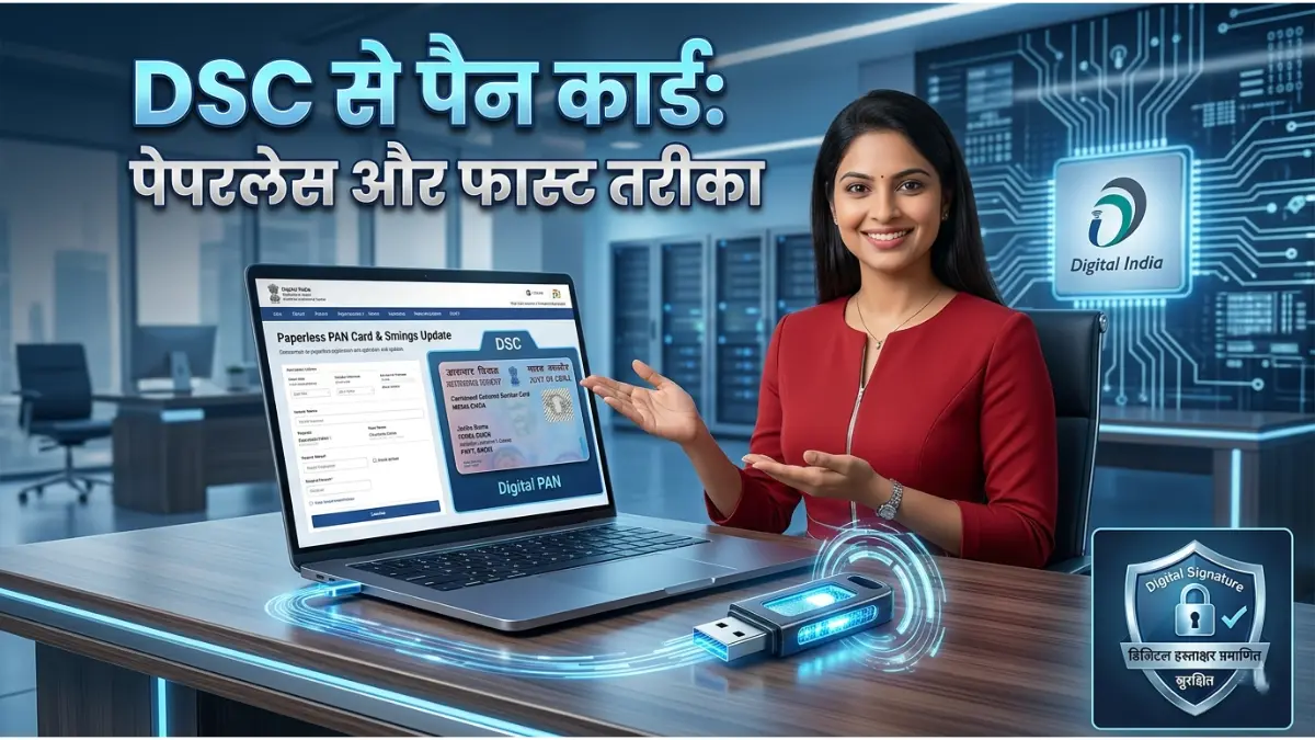 अब बिना कागज भेजे बनवाएं पैन कार्ड! डिजिटल सिग्नेचर (DSC) से आवेदन करने का सबसे फास्ट तरीका - देखें पूरी स्टेप-बाय-स्टेप गाइड 1 डिजिटल सिग्नेचर (DSC) से पैन कार्ड