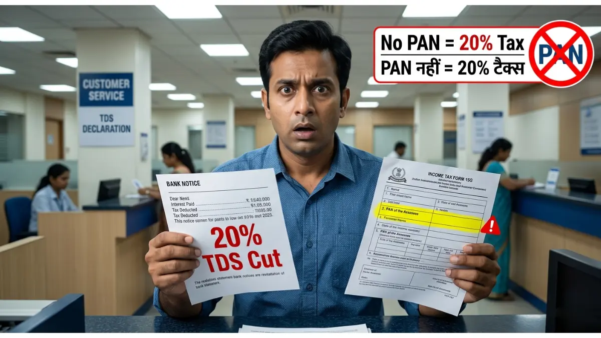 बिना पैन कार्ड के फॉर्म 15G/15H भरने की बड़ी गलती: सावधान! वरना कटेगा भारी TDS 1 बिना पैन कार्ड के फॉर्म 15G/15H भरने की बड़ी गलती