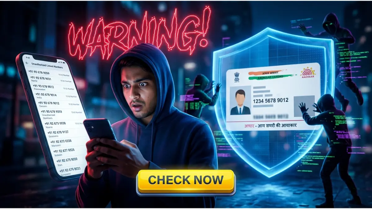 सावधान! कहीं आपके आधार पर कोई और तो नहीं चला रहा सिम कार्ड? घर बैठे 2 मिनट में चेक करें और फर्जी नंबरों को करें तुरंत बंद 1 कहीं आपके आधार पर कोई और तो नहीं चला रहा सिम कार्ड