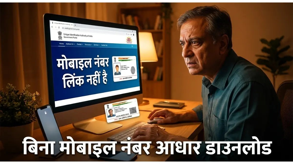 बिना मोबाइल नंबर लिंक के आधार कार्ड कैसे निकालें? खो गया है आधार तो घबराएं नहीं, अपनाएं यह 'Secret' तरीका! 1 बिना मोबाइल नंबर आधार डाउनलोड