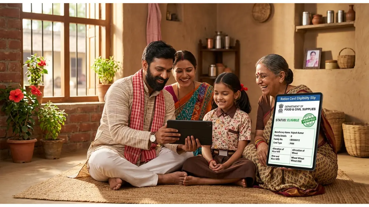 How to Download Ration Card Eligibility Slip Online 2026: अपनी पात्रता पर्ची कैसे देखें? यहाँ देखें Samagra ID से निकालने का Direct Link 1 राशन कार्ड पात्रता पर्ची