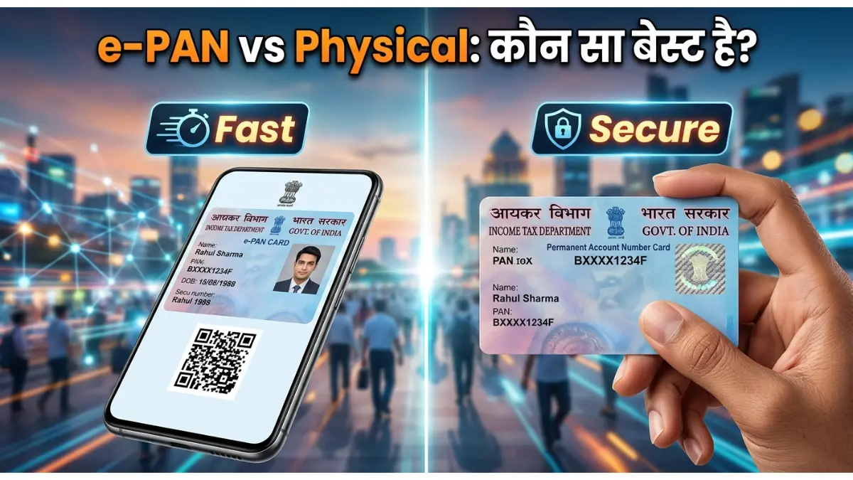 डिजिटल इंडिया में e-PAN या फिजिकल कार्ड