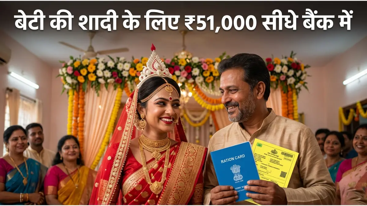 Mukhyamantri Kanya Vivah Yojana 2026: बेटी की शादी के लिए मिलेंगे ₹51,000, राशन कार्ड धारकों के लिए बड़ी खुशखबरी, देखें New Update 1 मुख्यमंत्री कन्या विवाह योजना