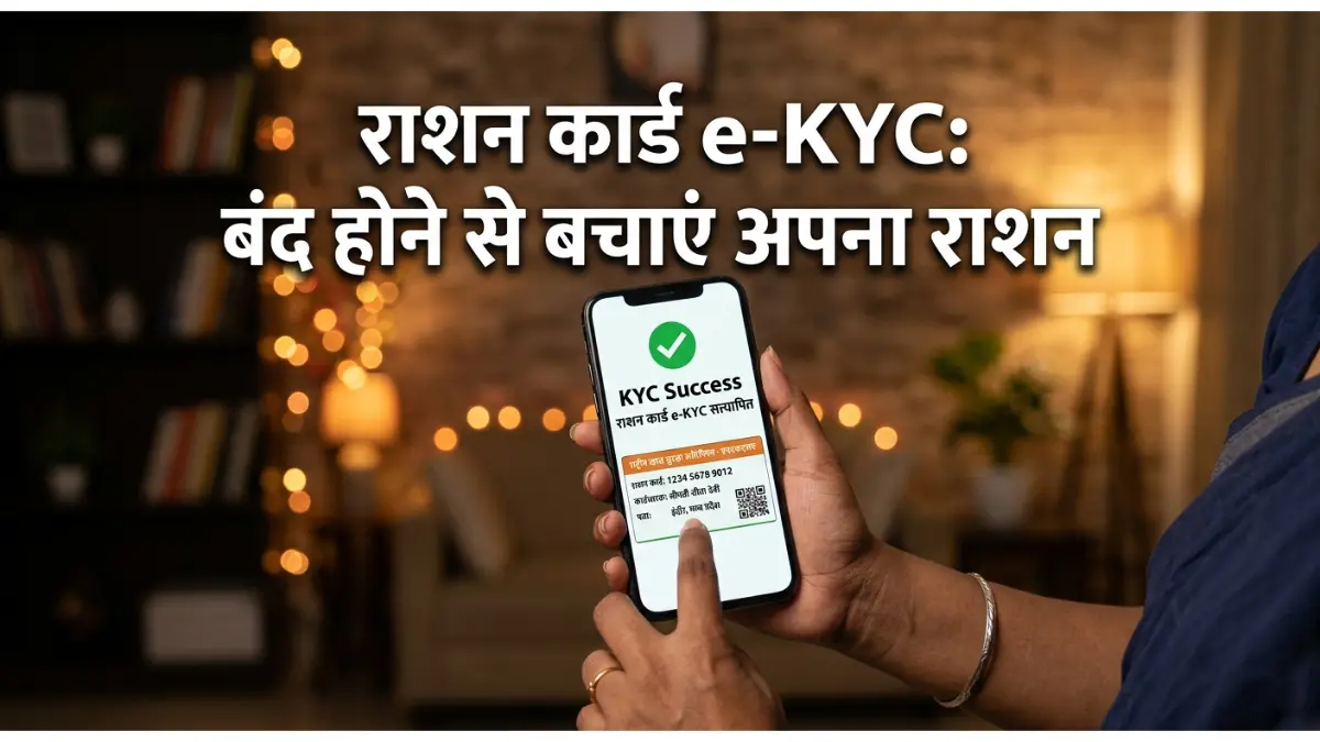 How to Complete Ration Card e-KYC Online 2026: राशन कार्ड ई-केवाईसी कैसे करें? यहाँ देखें Step-by-Step प्रोसेस और Direct Link 1 राशन कार्ड ई-केवाईसी