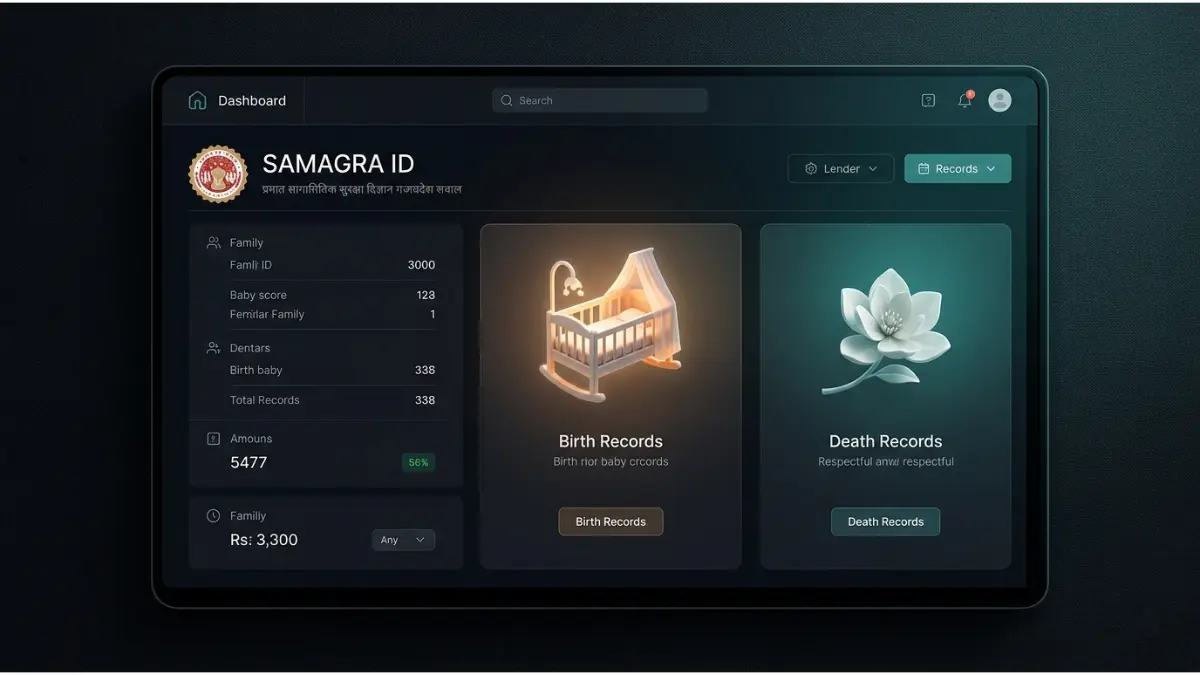 समग्र आईडी में जन्म-मृत्यु डेटा