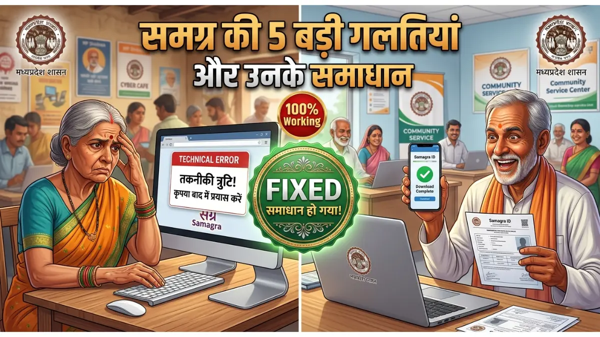 समग्र पोर्टल की आम गलतियां