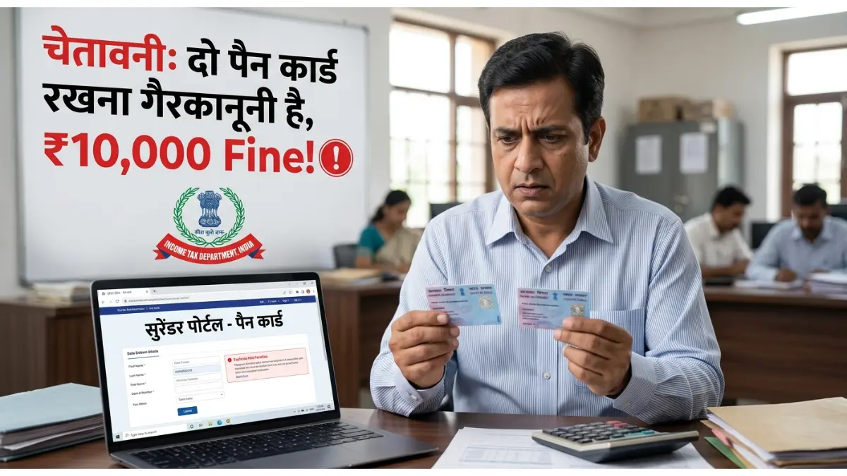 सावधान! क्या आपके पास भी हैं दो PAN Card? ₹10,000 के जुर्माने से बचने के लिए तुरंत ऐसे करें सरेंडर, देखें स्टेप-बाय-स्टेप प्रोसेस 1 दो पैन कार्ड सरेंडर