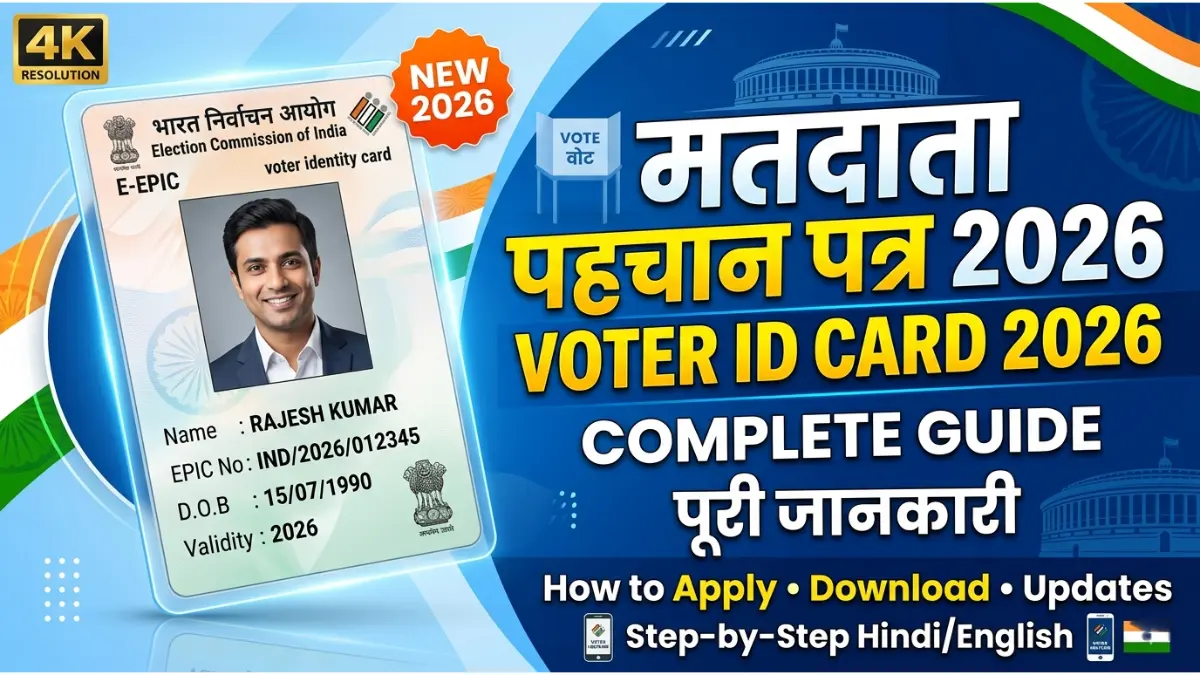 वोटर आईडी कार्ड मास्टर गाइड (Voter ID) 2026: Voter ID पूरी जानकारी 1 वोटर आईडी कार्ड (Voter ID)